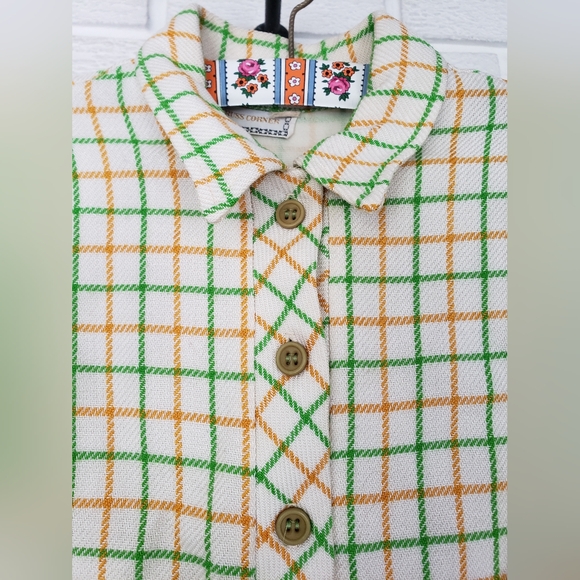 1960s wool blend dress, union made. Size small - Picture 5 of 12